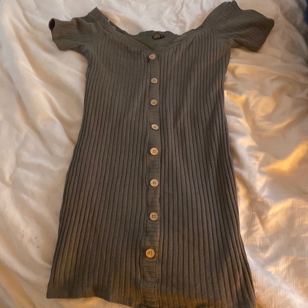 Olive stretchy ribbed bodycon dress size XL